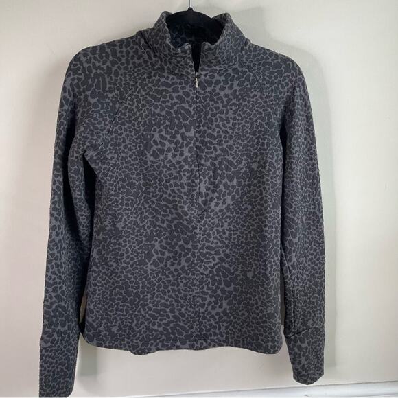 Lucy leopard animal print half zip‎ pullover jacket size small - Picture 1 of 5